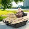 Green Plastic 12V Kids Ride On Tank with Rotating Turret Missiles
